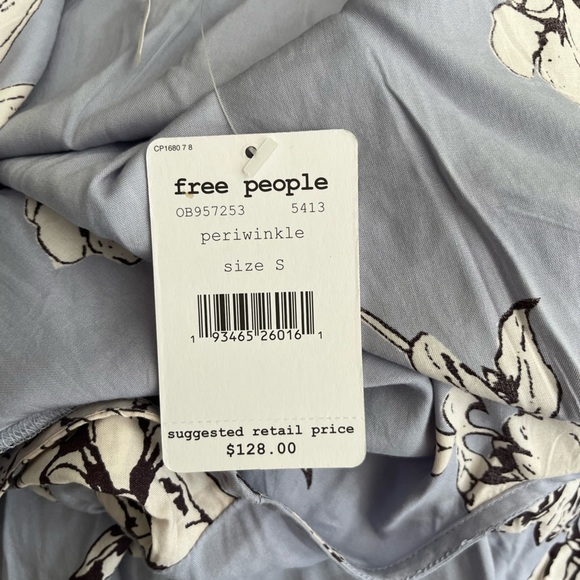 Free People  "Rita" Tiered Periwinkle Midi Dress- NWY, size S - Picture 9 of 13